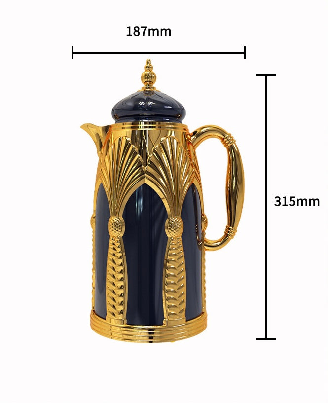 Classic Arabic-Style Luxury Textured Large Capacity Thermal Coffee Pot with Glass Inner Liner