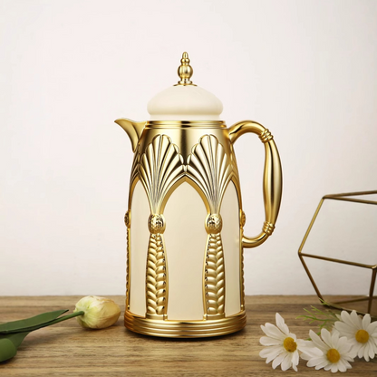 Classic Arabic-Style Luxury Textured Large Capacity Thermal Coffee Pot with Glass Inner Liner