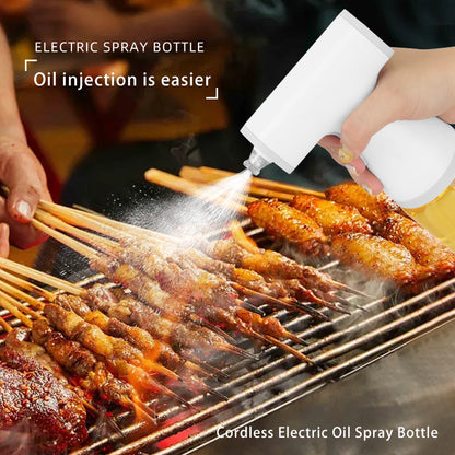 Electric 2-in-1 Oliver Oil Dispenser Bottle for Kitchen, 200ml Electric Oil Sprayers Automatic Oil Spray , Oil Dispenser and Oil Sprayer for Cooking, Air Fryer, Salad，Baking Roasting，White