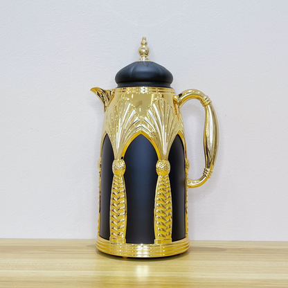 Classic Arabic-Style Luxury Textured Large Capacity Thermal Coffee Pot with Glass Inner Liner