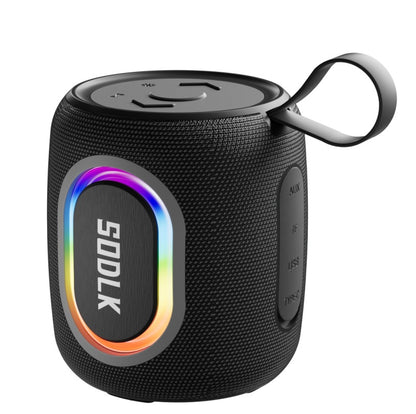 Portable Bluetooth 5.1 Wireless Speaker with Pro Stereo Sound, IPX67 Waterproof, Rich Bass, RGB Party Light, USB & Type C&TF Card & AUX Input（Black）