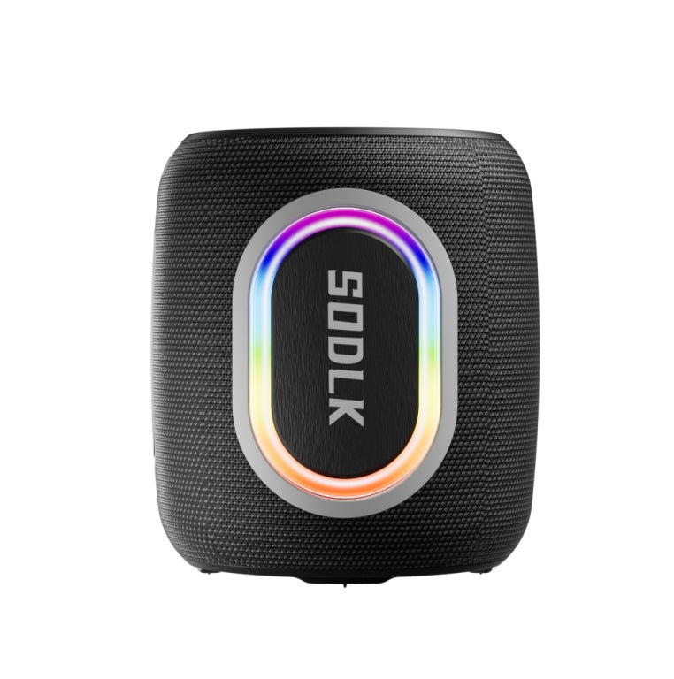 Portable Bluetooth 5.1 Wireless Speaker with Pro Stereo Sound, IPX67 Waterproof, Rich Bass, RGB Party Light, USB & Type C&TF Card & AUX Input（Black）