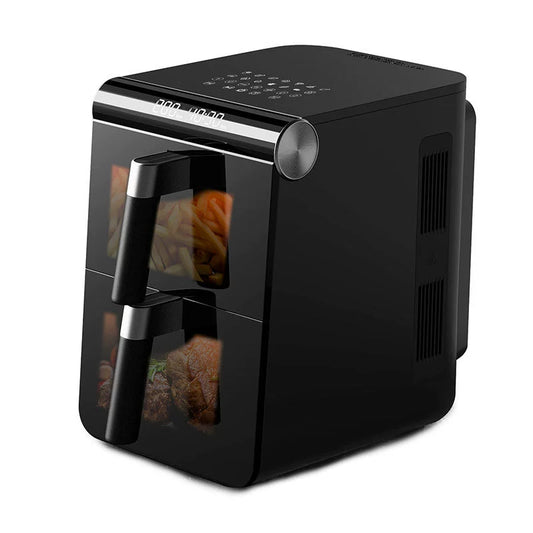 Dual Basket Digital Air Fryer 11.5L Air Frying Technology Oil Free Cooking Led Display With Touch Screen Smart Finish Cook 1700 W Black