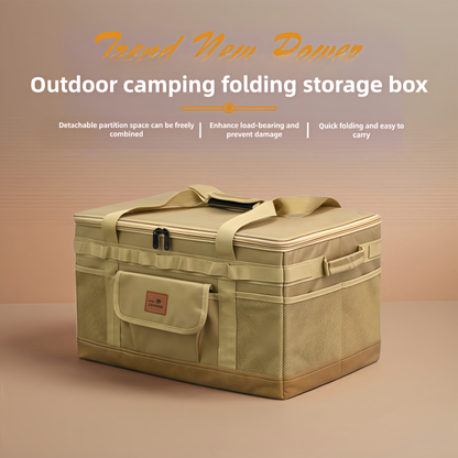 Portable  Outdoor Camping Picnic Bag, 38L/57L Large Capacity with Storage for Coffee Tea Cups, Foldable and Multifunctional