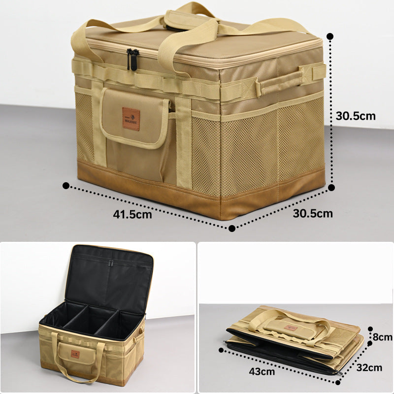 Portable  Outdoor Camping Picnic Bag, 38L/57L Large Capacity with Storage for Coffee Tea Cups, Foldable and Multifunctional